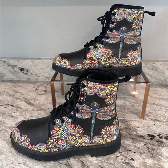 Dragonfly Henna Boot Shoes Sz 8 - Picture 3 of 9